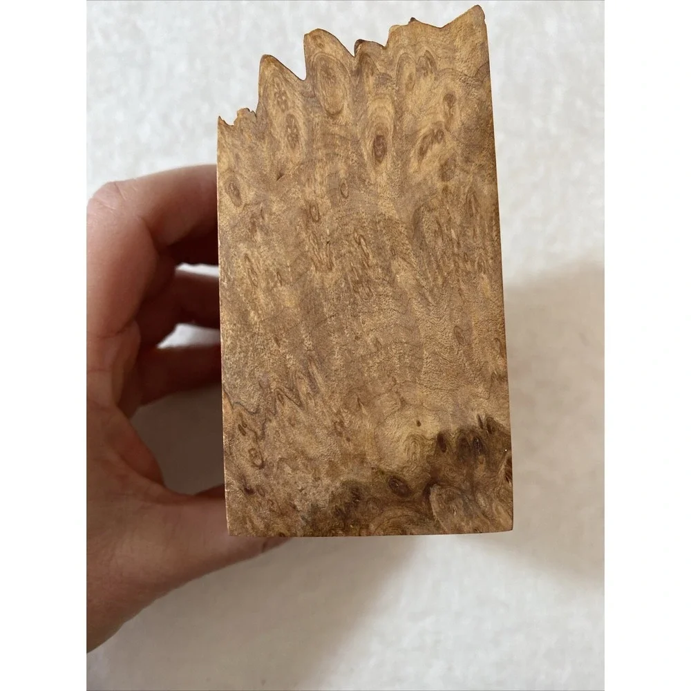 Charles Elkan Burl Wood Rough Edge Book‎ End Analog Clock MCM Not Working